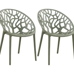 CLP Set van 2 Tuinstoel Hope Kunststof - olijf Hot