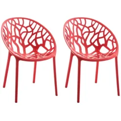 CLP Set van 2 Tuinstoel Hope Kunststof - rood Outlet