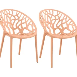 CLP Set van 2 Tuinstoel Hope Kunststof - perzik New