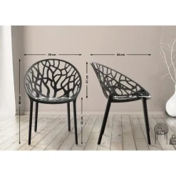 CLP Set van 2 Tuinstoel Hope Kunststof - zwart New