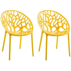 CLP Set van 2 Tuinstoel Hope Kunststof - geel New