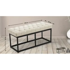 CLP 2-zits Bankje Amun 100 cm - creme Clearance