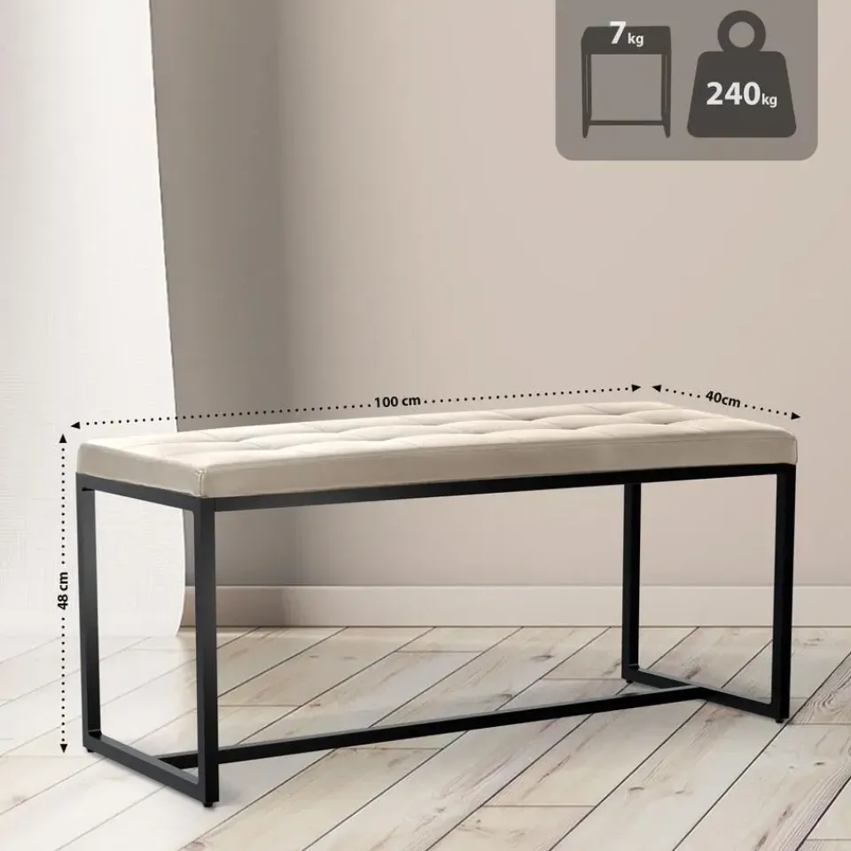 CLP 2-zits Bankje Barci 100 cm - creme Outlet