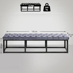 CLP 2-zits Bankje Polson 150 cm - grijs Sale