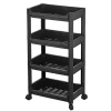 CM keukentrolley - op wieltjes - 4 laags - zwart - kunststof Sale
