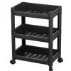 CM keukentrolley - op wieltjes - 3 laags - zwart - kunststof New