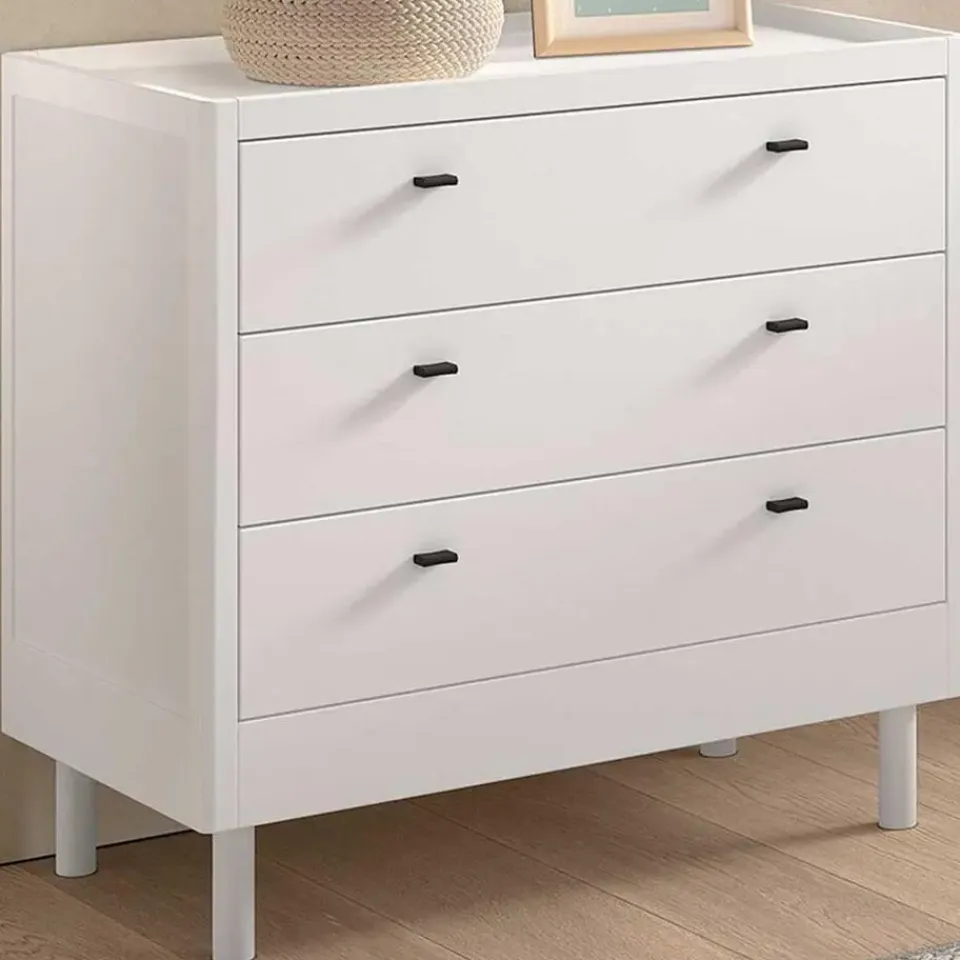 Vipack Commode Forrest - 3 lades - massief beukenhout - wit Clearance