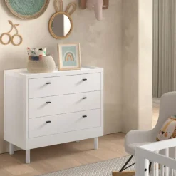 Vipack Commode Forrest - 3 lades - massief beukenhout - wit Clearance