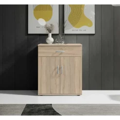 Emob Commode Viviane 60cm met 2 deuren- 1 lade - eik Outlet