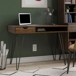 Novogratz Concord - Bureau met 1 lade in walnoot spaanplaat Sale