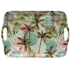 Concorde Dienblad/serveer tray Tropical Holiday - roze/groen - 42 x 29 cm Outlet