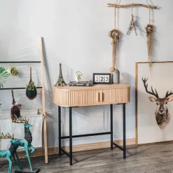 Nordlys Console met 2 deuren van essen en metaal New