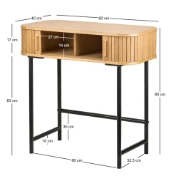 Nordlys Console met 2 deuren van essen en metaal New