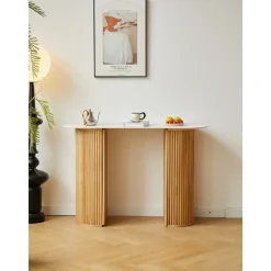 Nordlys Console van hout met marmerlook blad