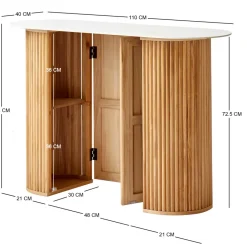 Nordlys Console van hout met marmerlook blad