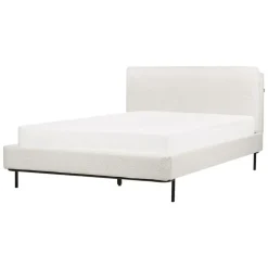 Beliani CORIO - Tweepersoonsbed - Wit - 140 x 200 cm - Bouclé Outlet
