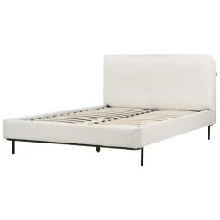 Beliani CORIO - Tweepersoonsbed - Wit - 140 x 200 cm - Bouclé Outlet