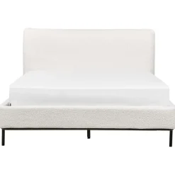 Beliani CORIO - Tweepersoonsbed - Wit - 140 x 200 cm - Bouclé Outlet