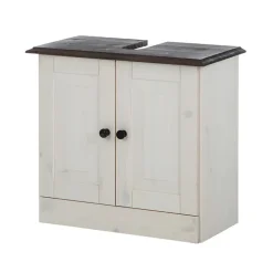 Loft24 Cornelia - Wastafelonderkast met 2 deuren in wit gelakt grenen Clearance