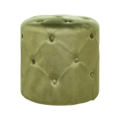 Beliani COROLLA - Poef - Olijfgroen - Fluweel
