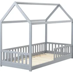 Beliani COSSAYE - Kinderbed - Grijs - 90 x 200 cm - Grenenhout Clearance