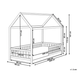 Beliani COSSAYE - Kinderbed - Wit - 90 x 200 cm - Grenenhout Best