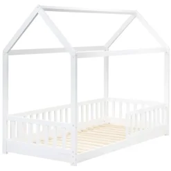 Beliani COSSAYE - Kinderbed - Wit - 90 x 200 cm - Grenenhout Best