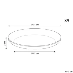 Leen Bakker COSTMARY - Bijzetborden set van 4 - Grijs - Steengoed