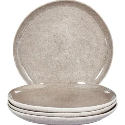 Leen Bakker COSTMARY - Dinerborden set van 4 - Grijs - Steengoed