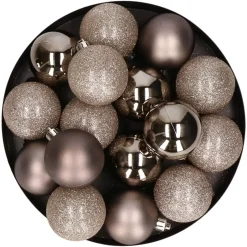 Cosy & Trendy Kerstballen - 12x - champagne - 6 cm - kunststof