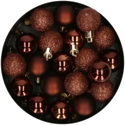 Cosy & Trendy Cosy at Home kerstballen - kunststof - 20x - 3 cm - donkerbruin New