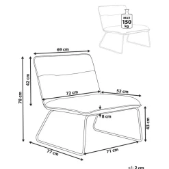 Beliani COTULLA - Fauteuil - Wit - Bouclé New