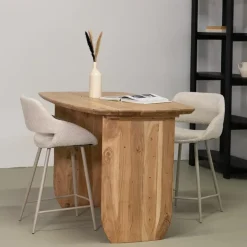 Giga Meubel Countertafel Deens Ovaal 150cm - Naturel Acaciahout - Steve Hot