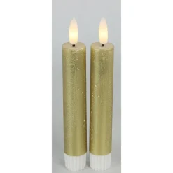 Countryfield Led kaarsen/dinerkaarsen - 2x stuks - goud - 15 cm Sale