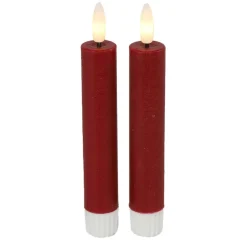Countryfield Led kaarsen/dinerkaarsen - 2x - rood - 15 cm Discount
