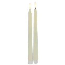 Countryfield Led kaarsen/dinerkaarsen - 2x - creme wit - 28 cm