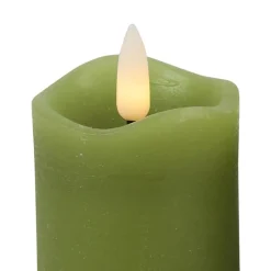 Countryfield LED kaarsen/stompkaarsenen - 2x st - groen - H7,2 cm New