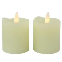 Countryfield LED kaarsen/stompkaarsen - 2x st - creme wit - H7,2 cm Online