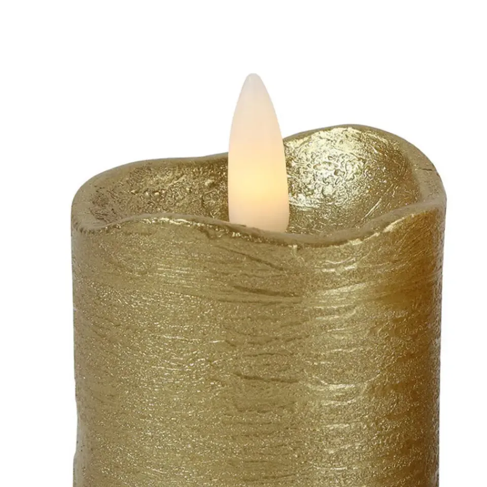 Countryfield LED kaarsen/stompkaarsen - 2x st - goud - H7,2 cm Hot