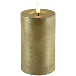 Countryfield LED kaars/stompkaars - goud - D7,5 x H12,5 cm - timer Outlet