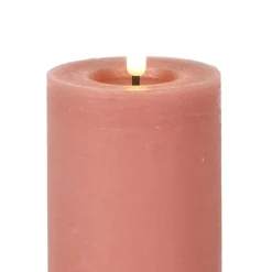 Countryfield LED kaars/stompkaars - roze - D7,5 x H12,5 cm - timer Best