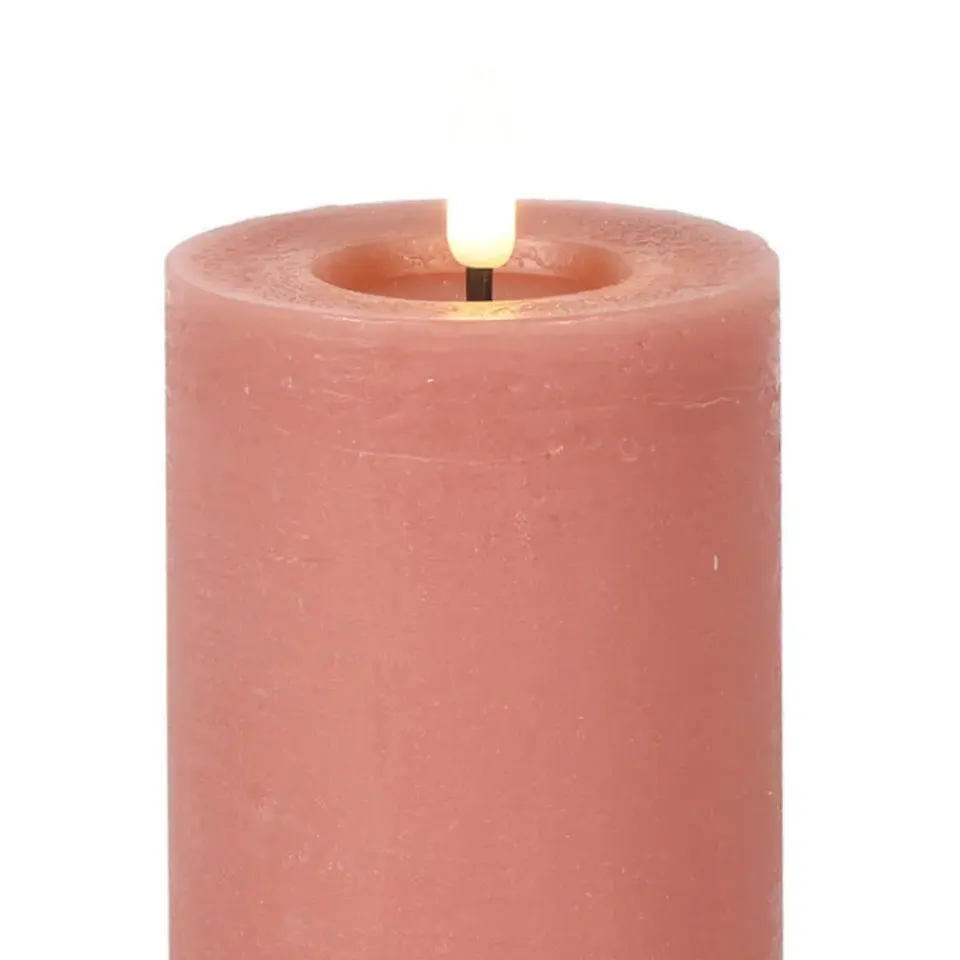 Countryfield LED kaars/stompkaars - roze - D7,5 x H12,5 cm - timer Best