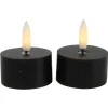 Countryfield LED waxinelichtjes - 2x - zwart - D4 x H5,2 cm Clearance