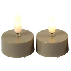 Countryfield LED waxinelichtjes - 2x stuks - beige - warm wit Online