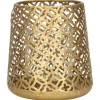 Countryfield Luxe theelichthouder - metaal - goud - D14 x H15 cm Outlet