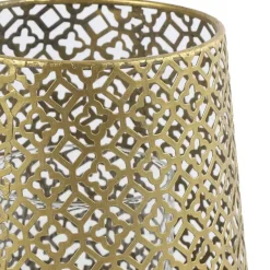 Countryfield Luxe theelichthouder - metaal - goud - D14 x H15 cm Outlet