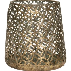 Countryfield Luxe theelichthouder - metaal - brons - D12 x H13 cm Best