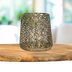 Countryfield Luxe theelichthouder - metaal - brons - D12 x H13 cm Best