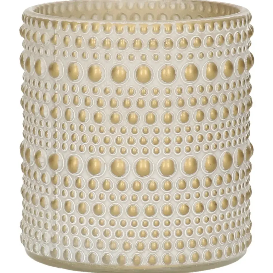 Countryfield theelichthouder/kaarsenhouder - creme/goud - H8 cm Online