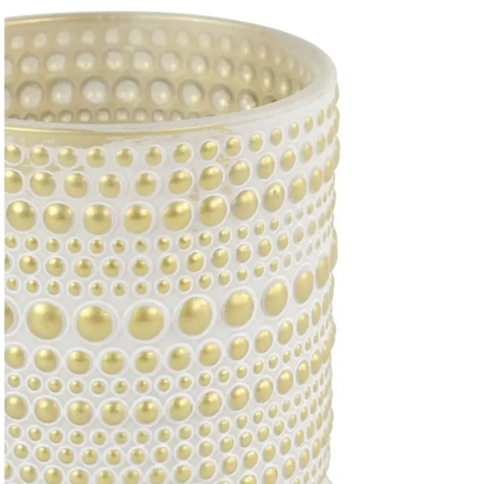 Countryfield theelichthouder/kaarsenhouder - creme/goud - H8 cm Online